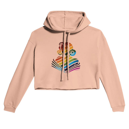 A colourful hoodie showcasing a woman’s face in a rainbow palette, symbolising inclusivity and joy. Available in a range of colours.