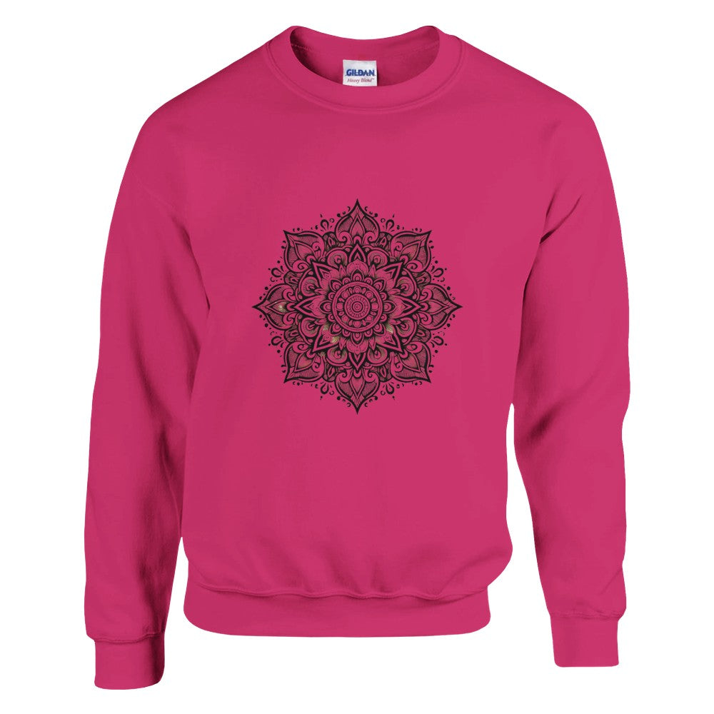 Sweatshirt featuring a striking black and white mandala design at the centre. Available in a range of colours.Available in a range of colours.