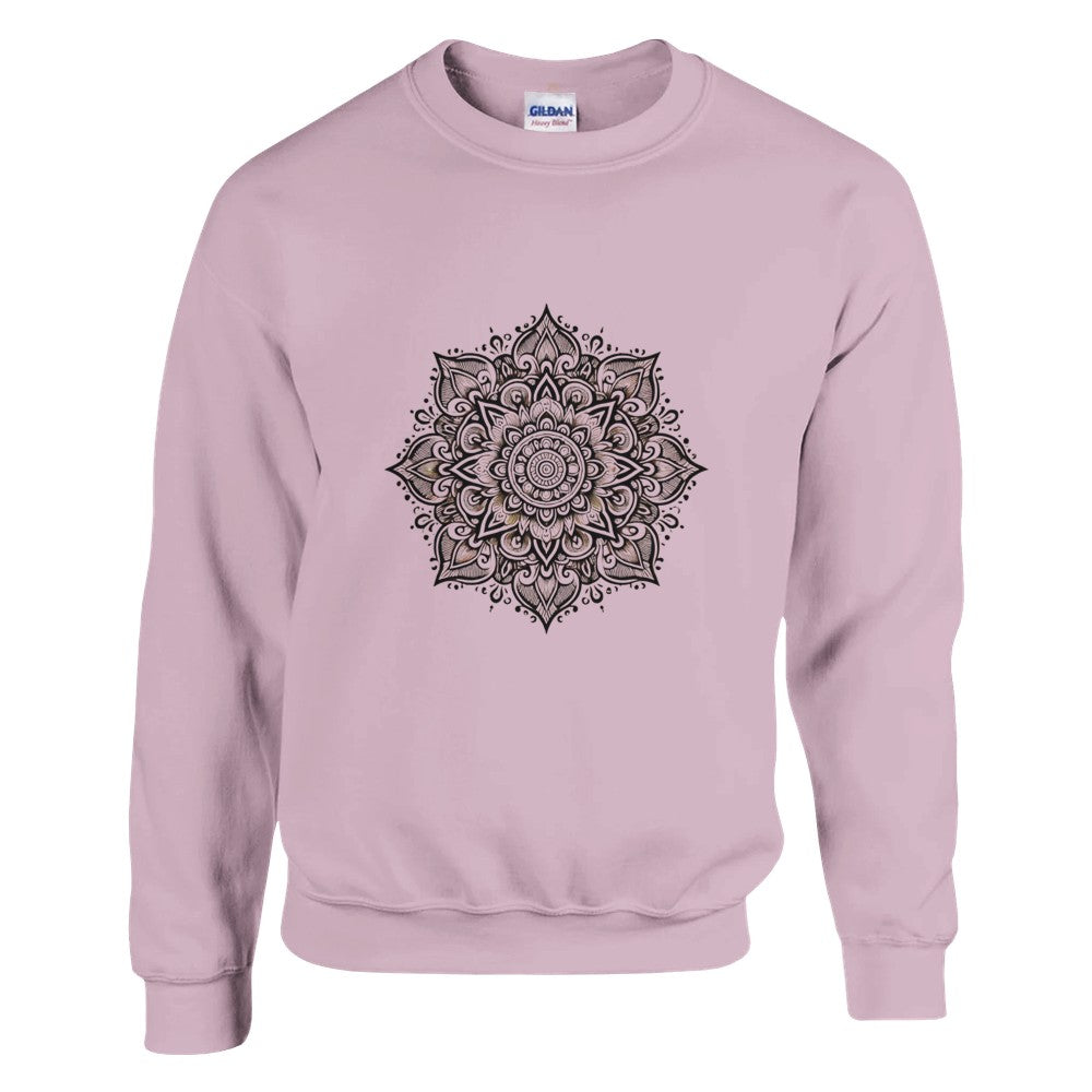 Sweatshirt featuring a striking black and white mandala design at the centre. Available in a range of colours.Available in a range of colours.
