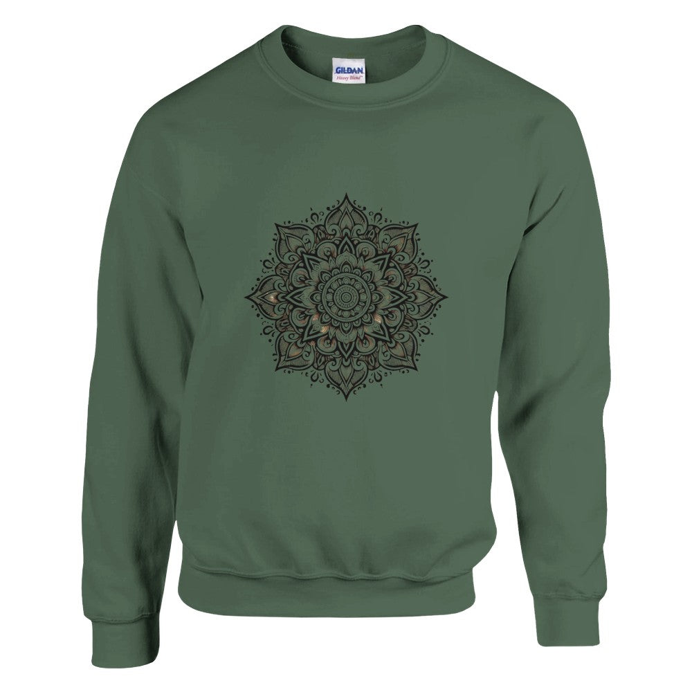 Sweatshirt featuring a striking black and white mandala design at the centre. Available in a range of colours.Available in a range of colours.