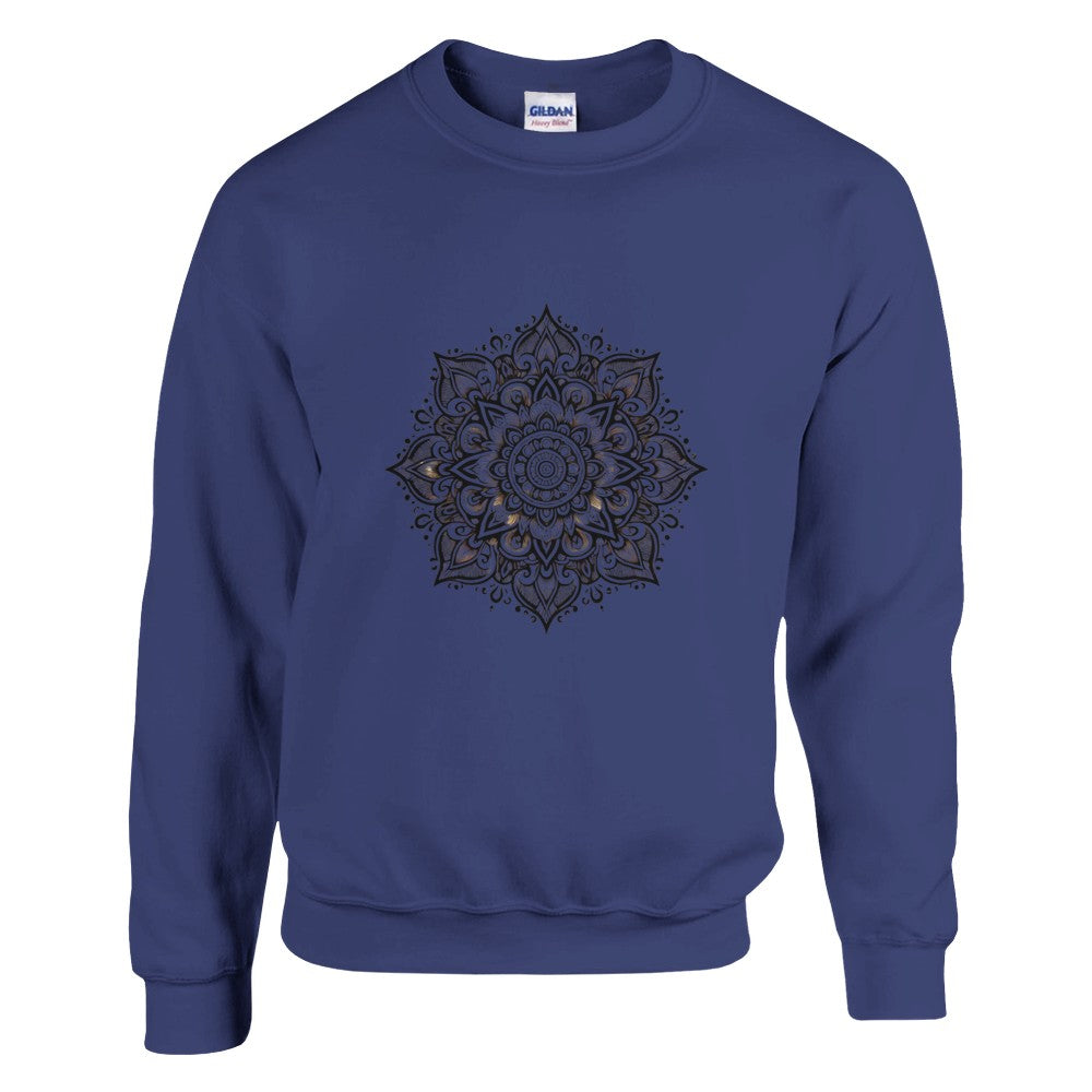 Sweatshirt featuring a striking black and white mandala design at the centre. Available in a range of colours.Available in a range of colours.